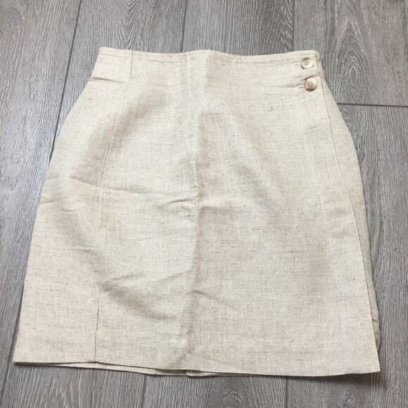 State of the Art Merchandising Co. Linen Blend Beige Skirt Size 9 - Picture 1 of 9